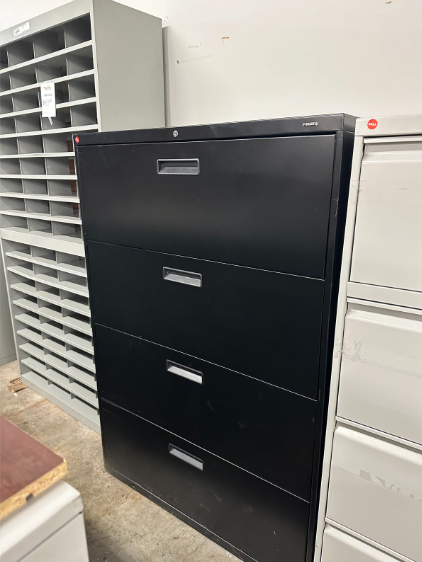 36" HON Black 4 Drawer Lateral 